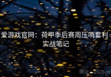 爱游戏官网:荷甲季后赛周压哨套利·实战笔记 爱游戏官网:荷甲季后赛周压哨套利·实战笔记